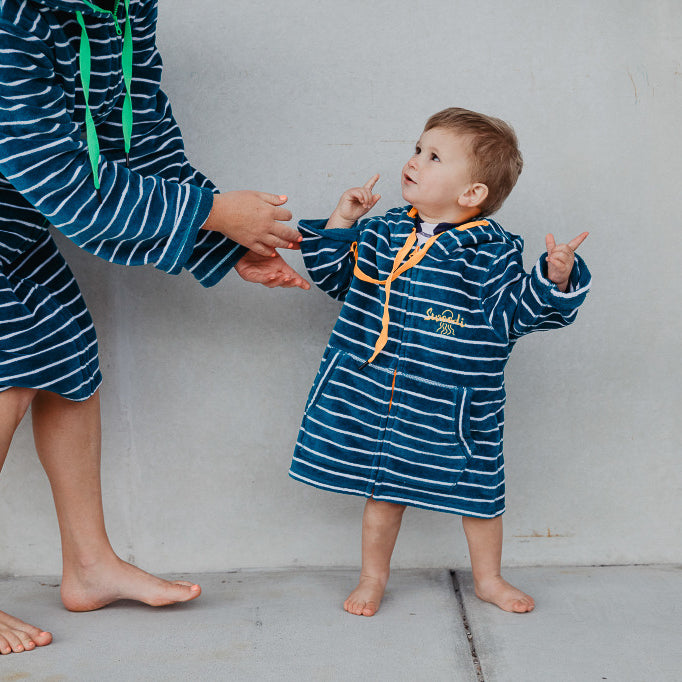 Swim Hoodie Turquoise Waters with Citrus Trim - Babies + Tots