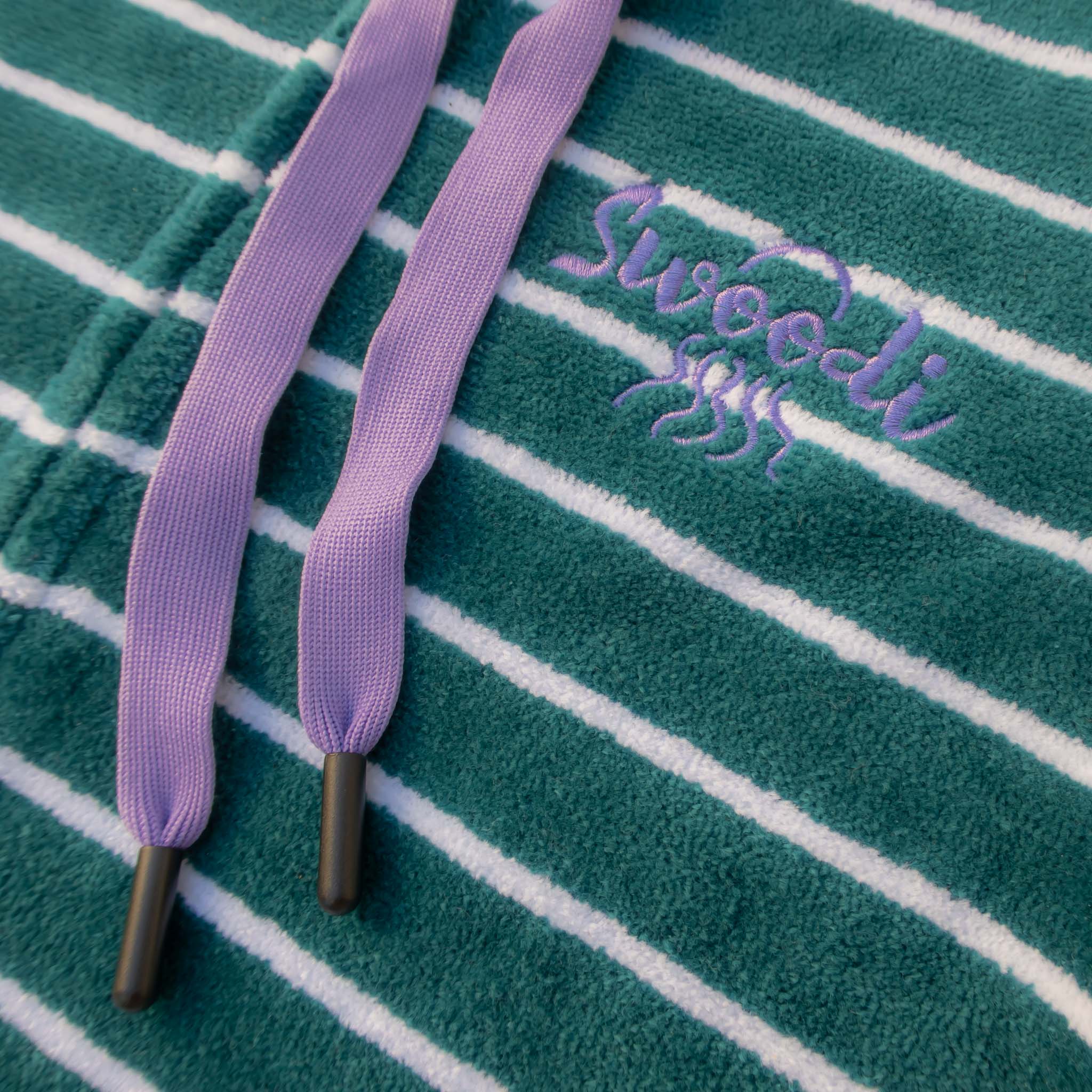 Swim Hoodie Turquoise Waters with Purple Trim