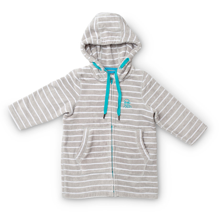 Swoodi swim hoodie grey with blue trims