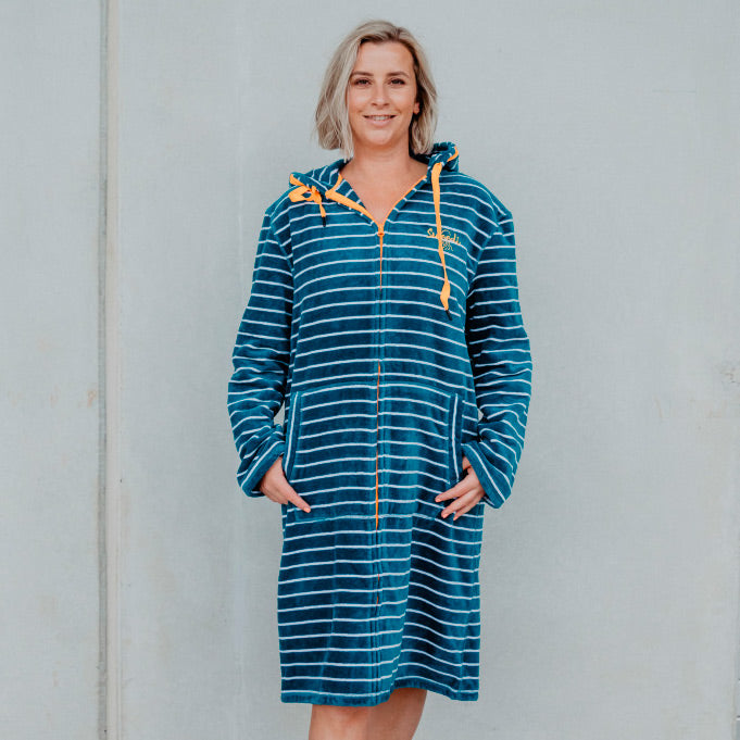 Swim Hoodie Turquoise Waters with Citrus Trim - Adult