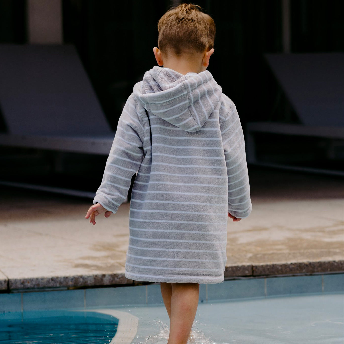 Swim Hoodie Grey with Mint Trim – Babies + Tots