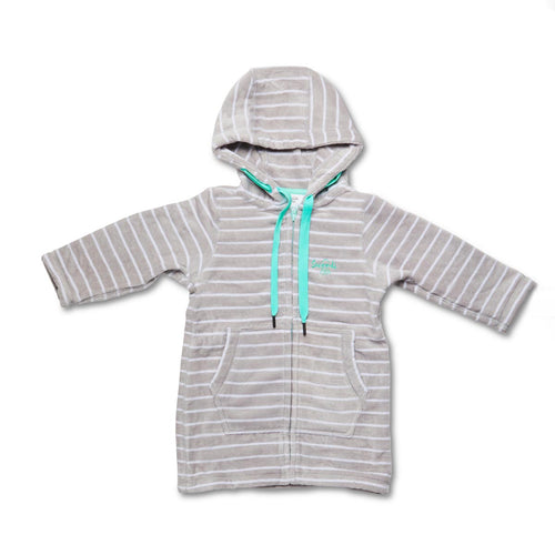 Swim Hoodie Grey with Mint Trim