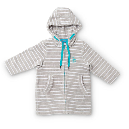 Flat lay of babies hooded towel