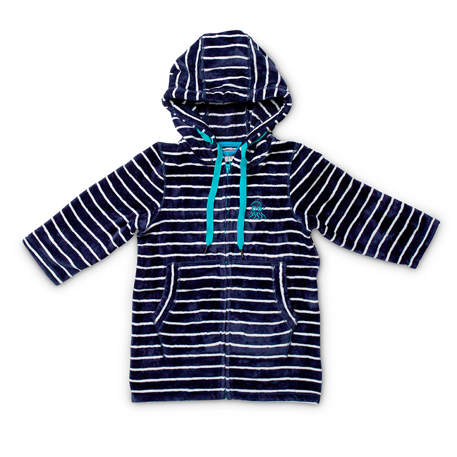 Navy Hooded Towels for Adults with Blue Trims - Swoodi