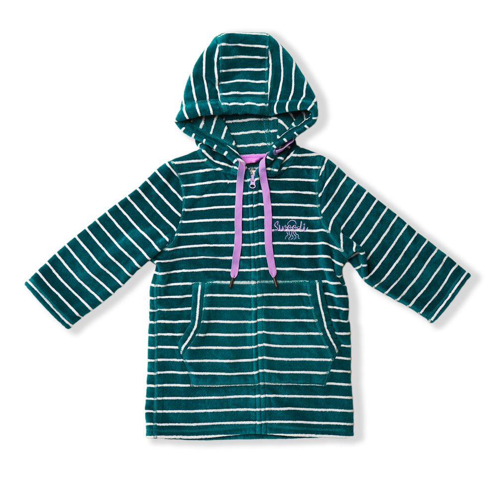 Swim Hoodie Turquoise Waters with Purple Trim - Adult