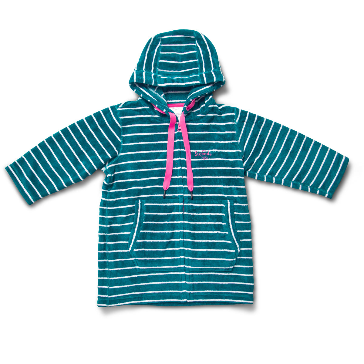 Swim Hoodie Turquoise Waters with Pink Trim - Babies + Tots